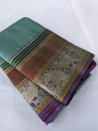 Pure Kanchipuram Pastel Green Handloom Silk Saree with Thread Border