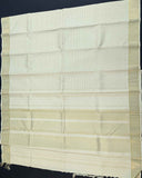 White Saree with Self-Border and Intricate Pallu